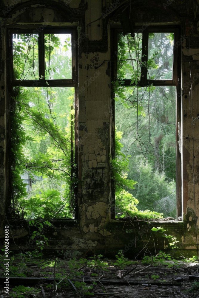 Verfallene Fenster in der Natur Verfallene Fenster in der Natur