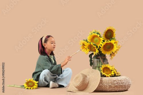 Cute little Asian girl with...