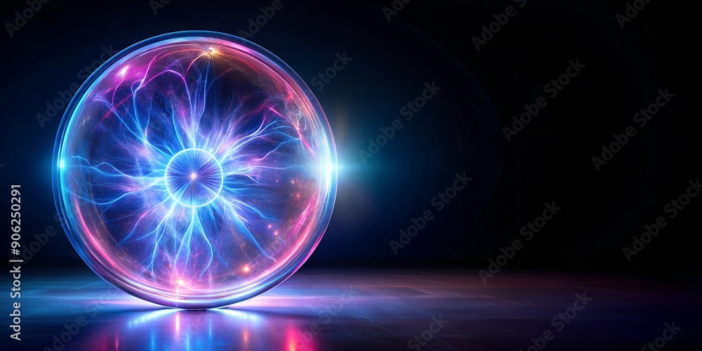 Lightning round frame on the dark background plasma magical portal ball light effect circle light overlay effect AI-Generated Co Lightning round frame on the dark background plasma magical portal ball light effect circle light overlay effect AI-Generated Co