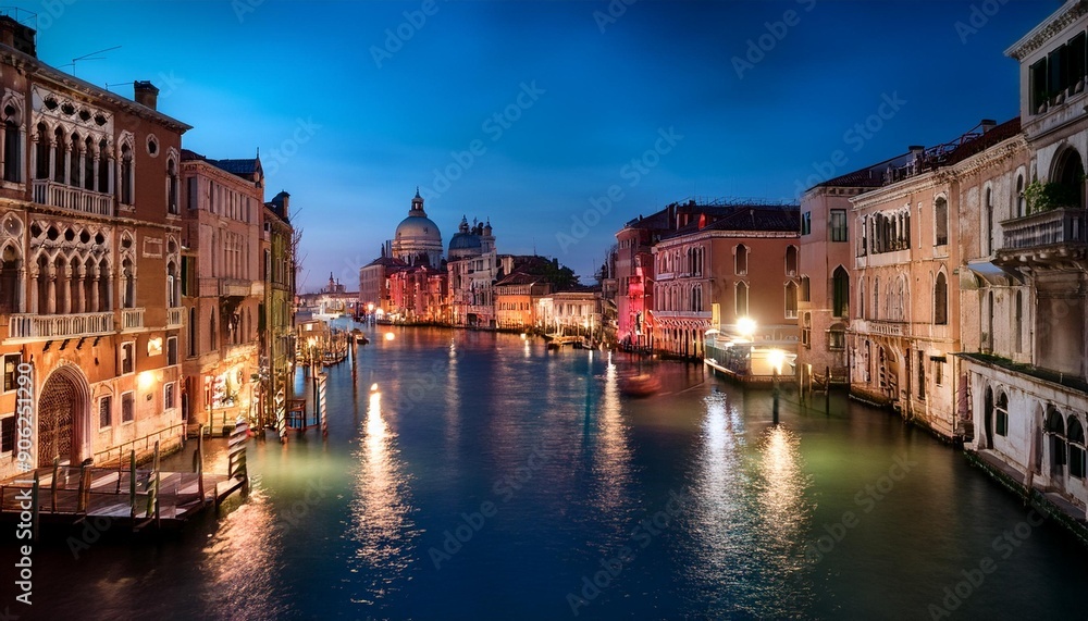 Obraz premium Canal in Venice Italy at night