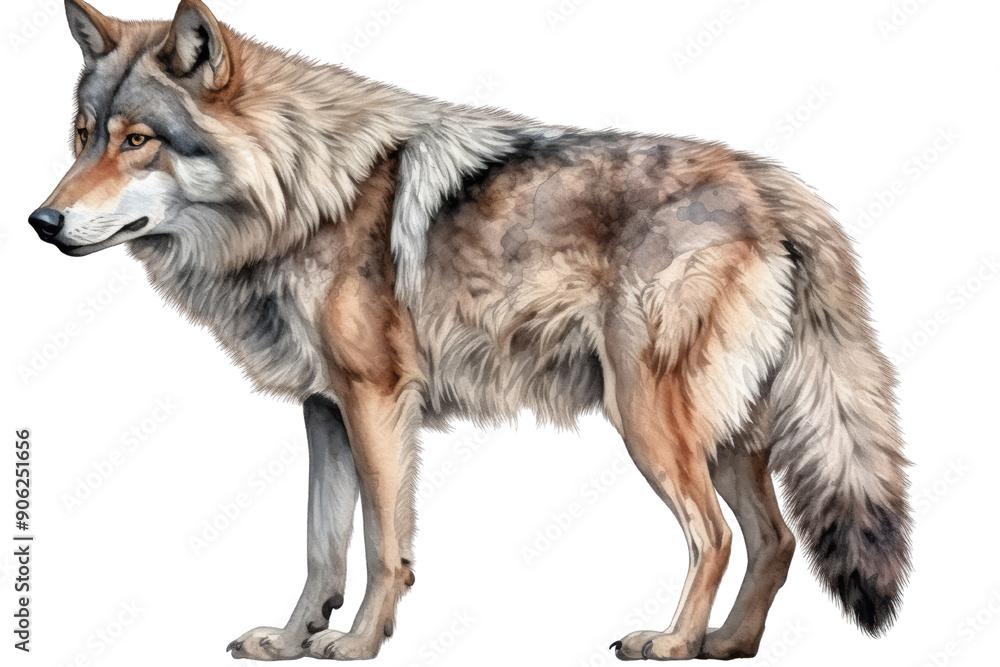Fototapeta premium Close-up of a Wolf on a White Background