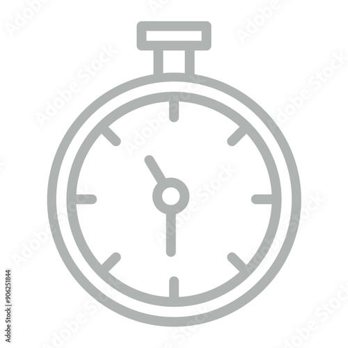 Timer Vector Line Grey Icon Design