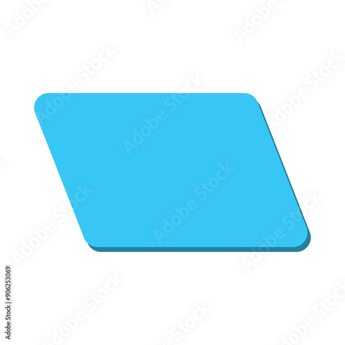 Parallelogram 2D basic shape vector illustration, jajar genjang or jajaran genjang math geometric shape 
