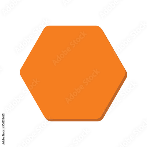 Hexagon 2D basic geometry shape vector illustration, math geometric shape 