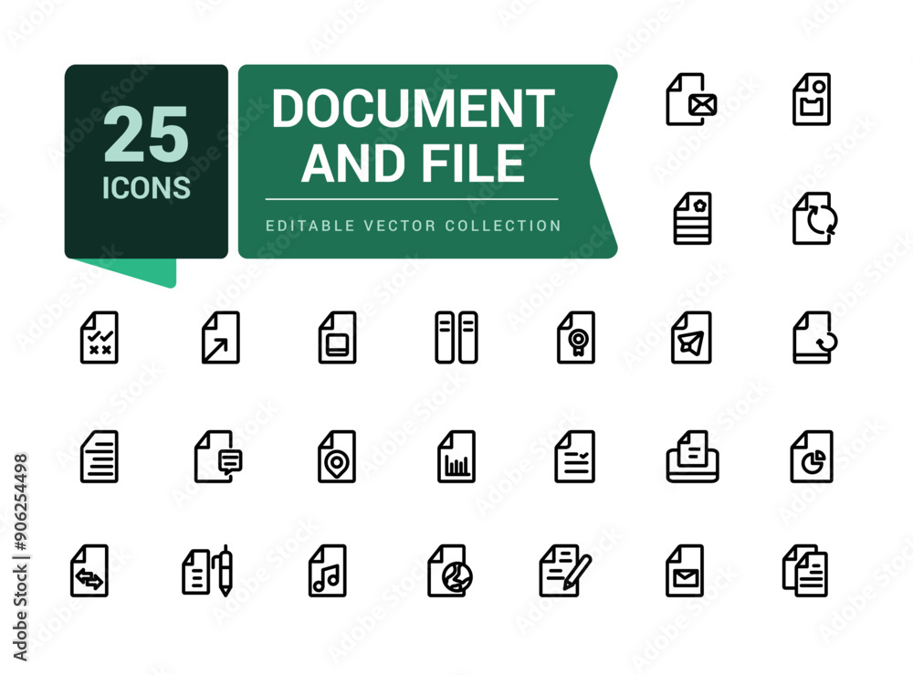 Document And File icon set. Related to Network File and Folder. Minimalist thin linear web ui icon set. Simple editable vector stroke illustration. Document And File icon set. Related to Network File and Folder. Minimalist thin linear web ui icon set. Simple editable vector stroke illustration.