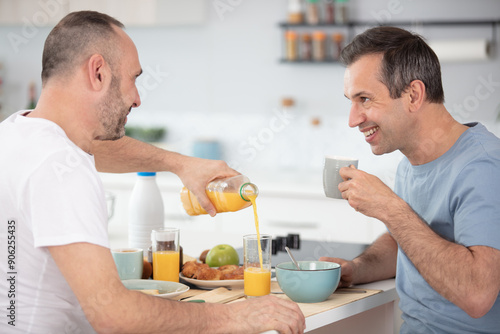 male gay couple in their kitchen