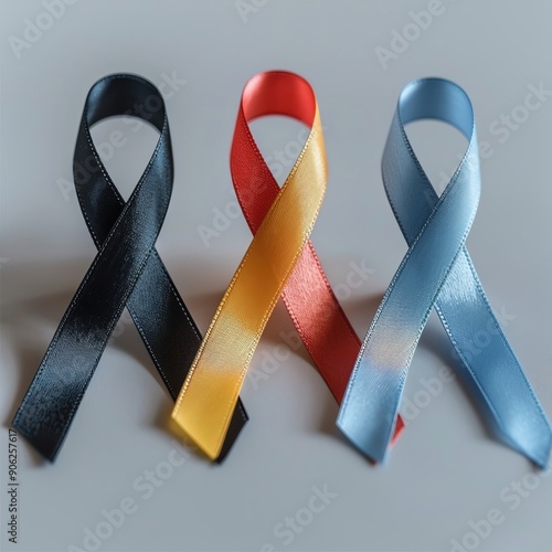 Symbols of muscle diseases and awareness ribbons, promoting World Duchenne Awareness Day photo