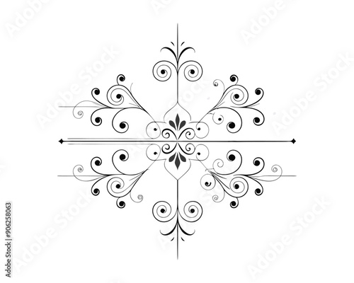 Set of Fancy Decorative Ornamental Lines vector. ai generated
