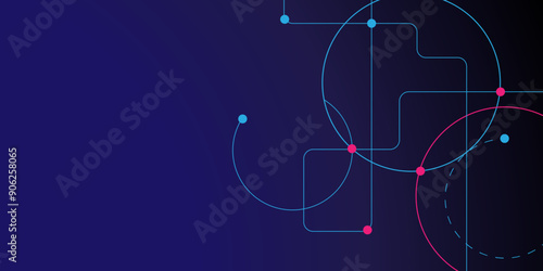 Abstract digital connection with connecting dots and lines, Network connection and global communication technology background.