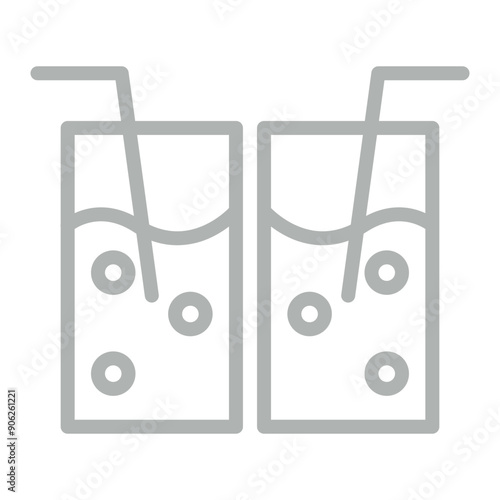 Drinks Vector Line Grey Icon Design