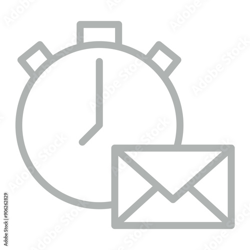 Express Mail Vector Line Grey Icon Design