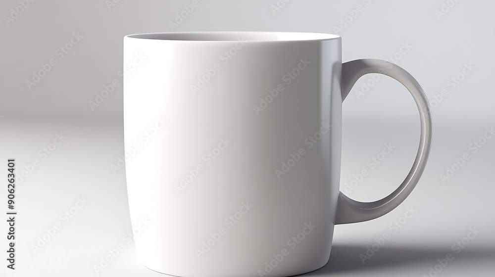 Fototapeta premium A ceramic mug with a unique shape meticulously styled against a clean white background 