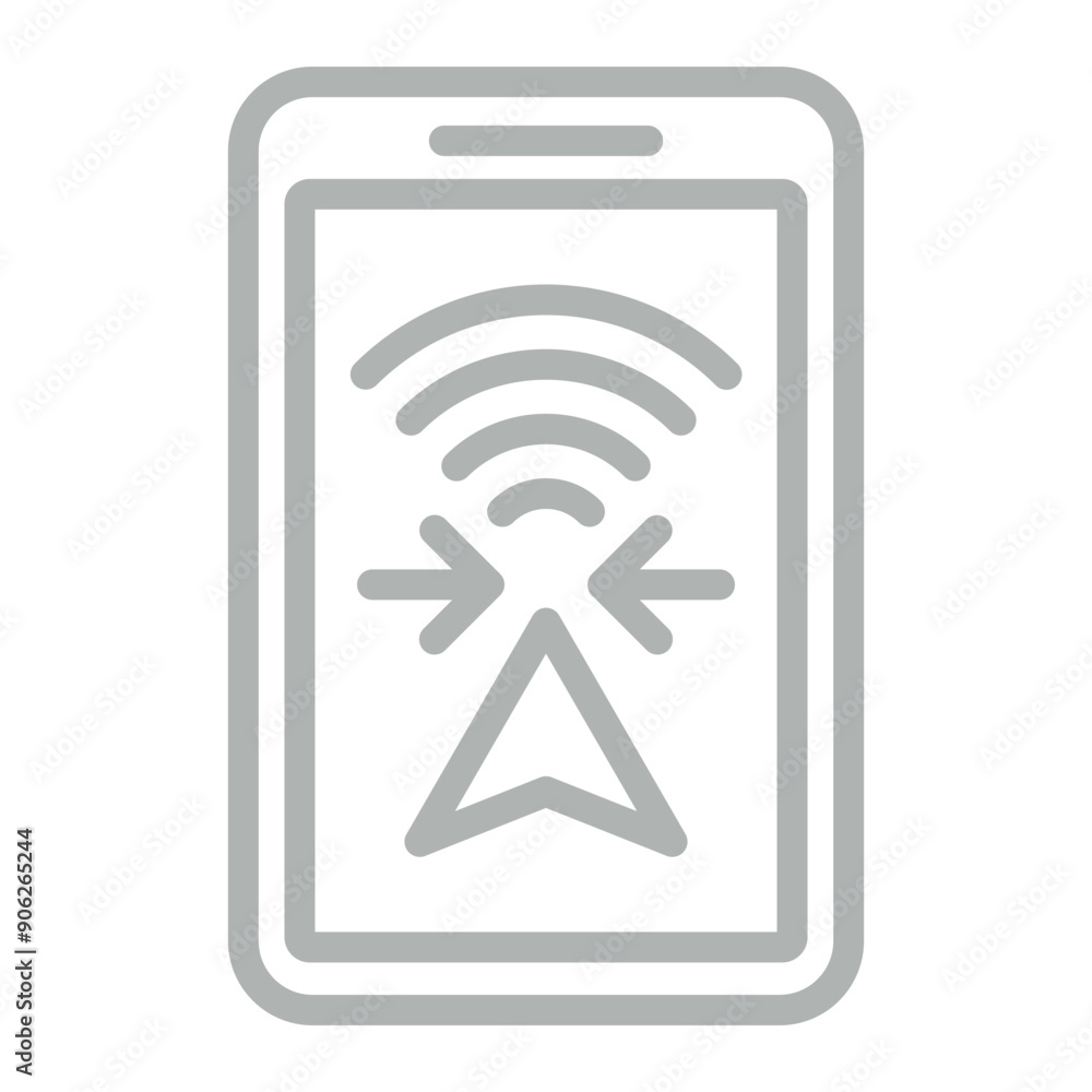 Navigation App Vector Line Grey Icon Design Navigation App Vector Line Grey Icon Design