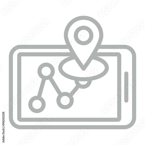 Gps Navigation Vector Line Grey Icon Design