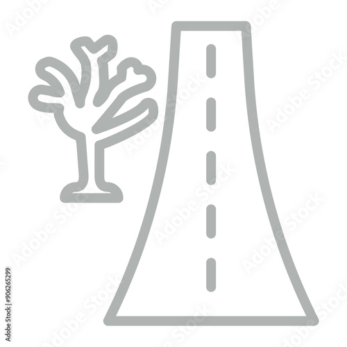 Roadside Vector Line Grey Icon Design