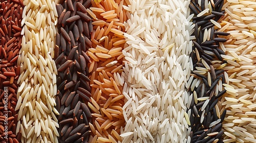 Various type and color of rice photo