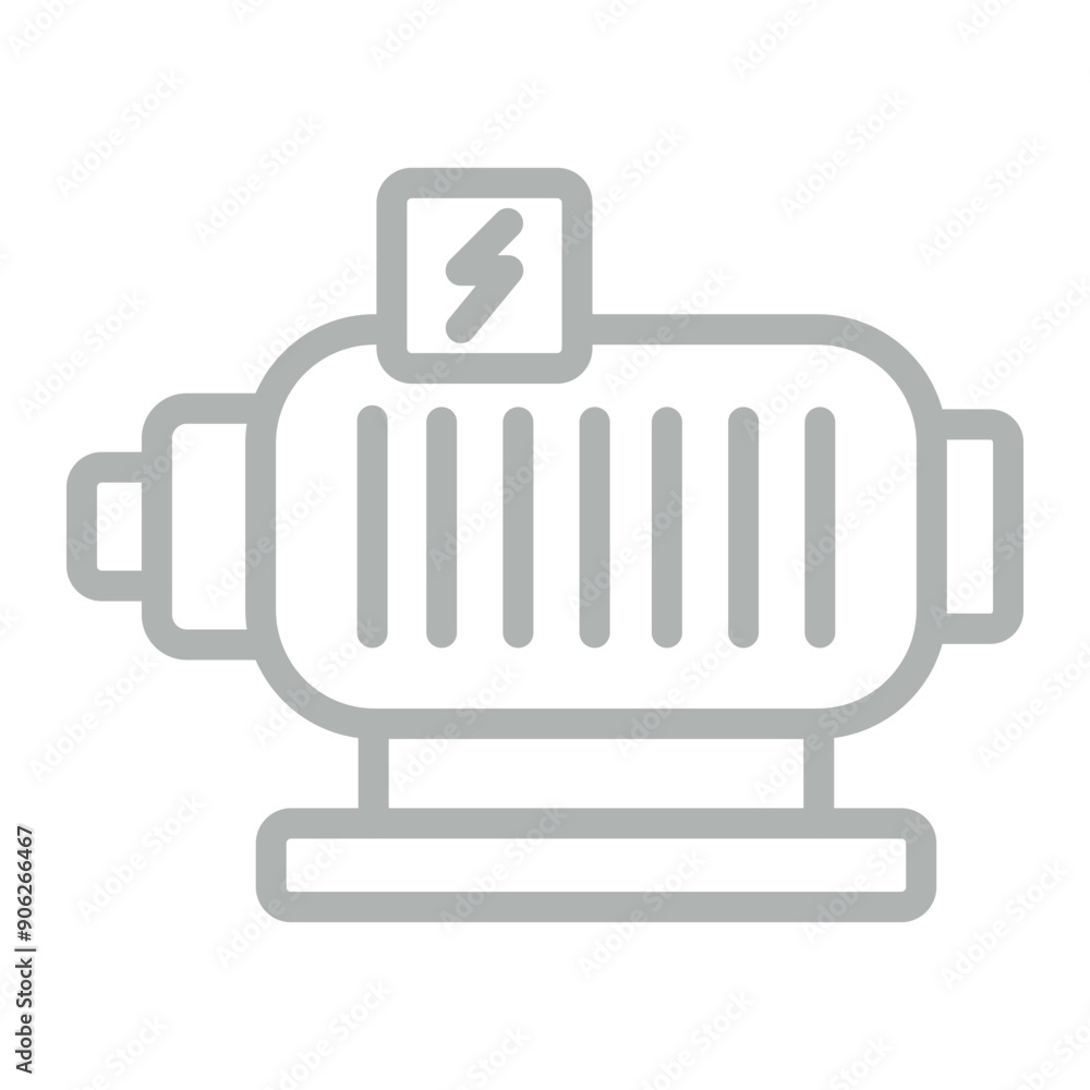 Motor Vector Line Grey Icon Design Motor Vector Line Grey Icon Design