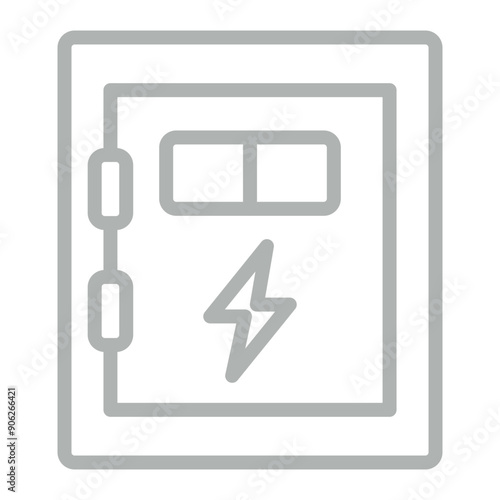 Fuse Box Vector Line Grey Icon Design
