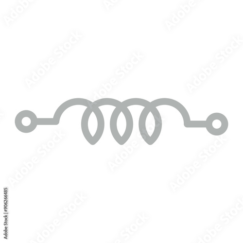 Inductor Vector Line Grey Icon Design