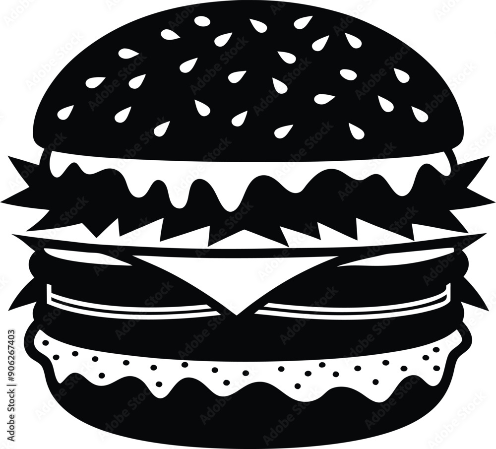 hamburger on black hamburger on black