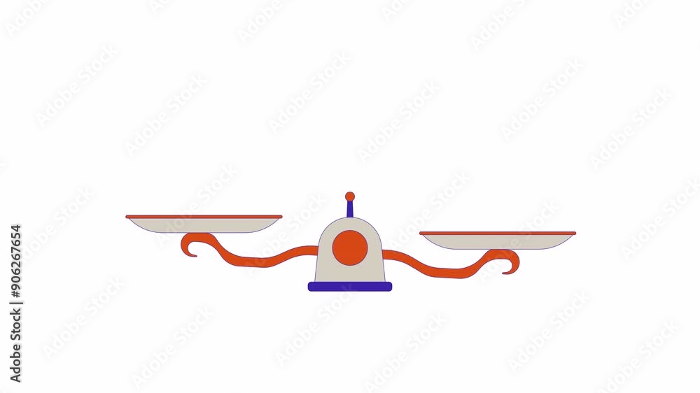 Balance scales line 2D object animation. Judge righteousness. Legal ...