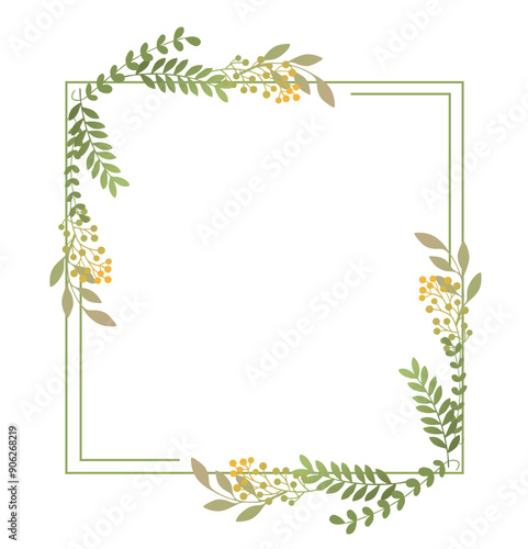 Leaf frames for wedding invitations and greeting card decorations, natural feel frames