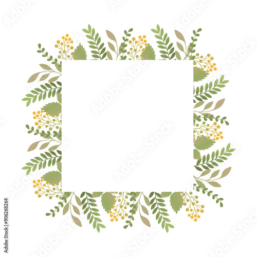 Leaf frames for wedding invitations and greeting card decorations, natural feel frames