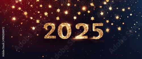 A starry background with the number 2025e in gold letters