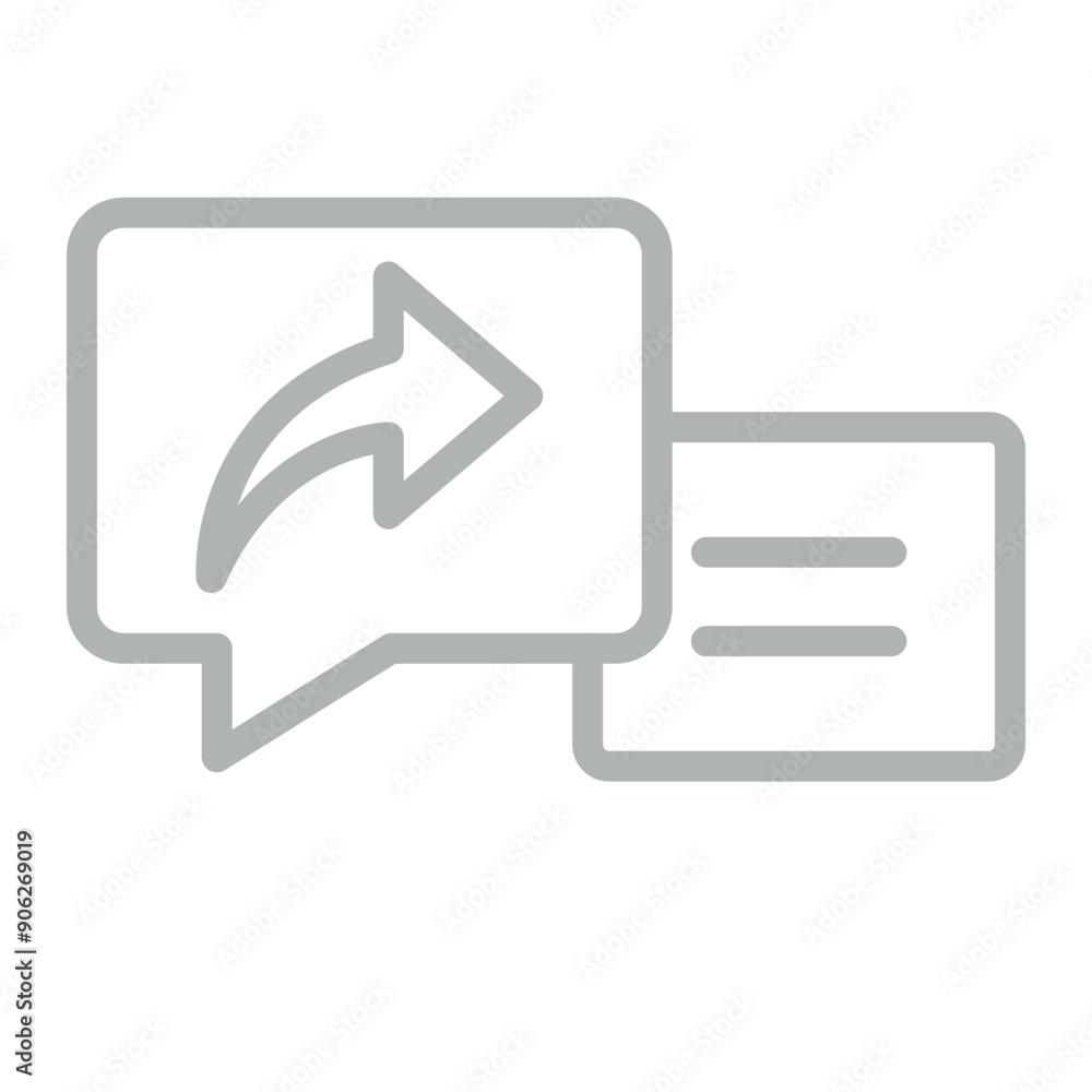 Forward Message Vector Line Grey Icon Design Forward Message Vector Line Grey Icon Design