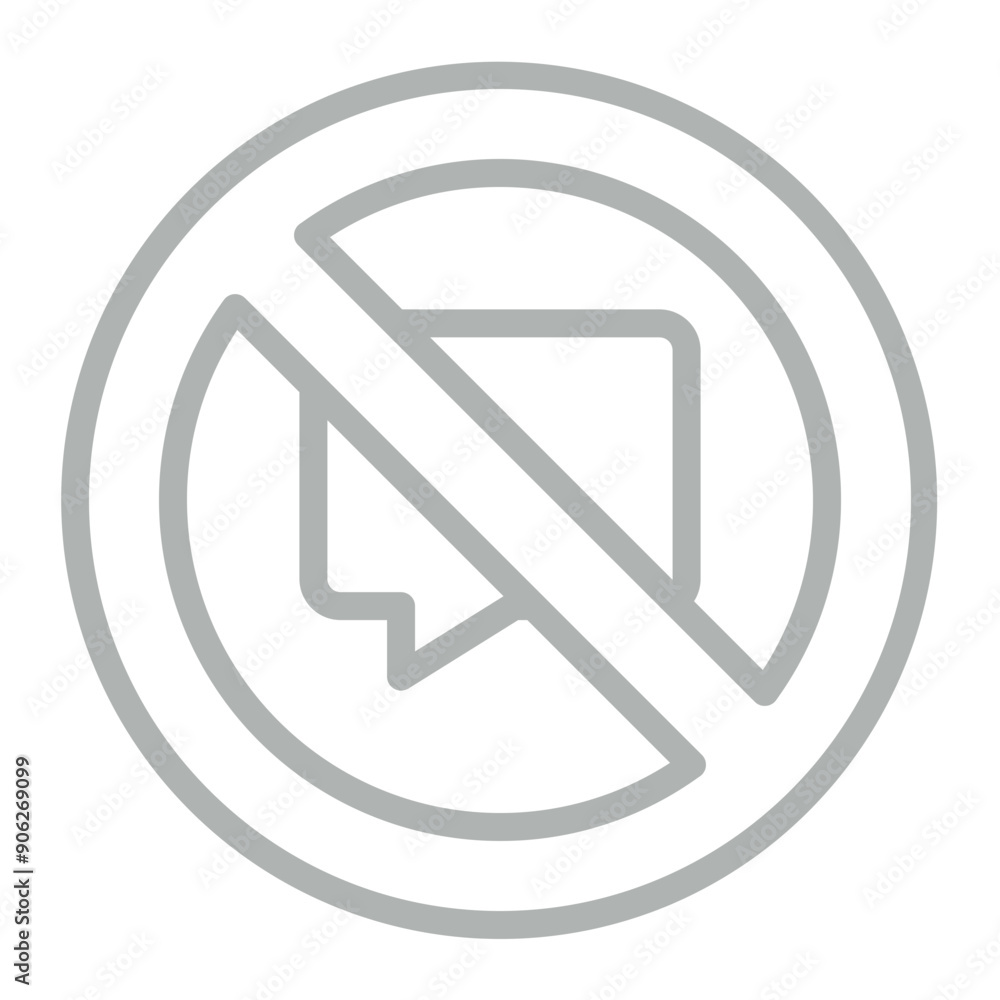 No Message Vector Line Grey Icon Design No Message Vector Line Grey Icon Design