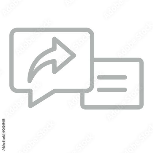 Forward Message Vector Line Grey Icon Design