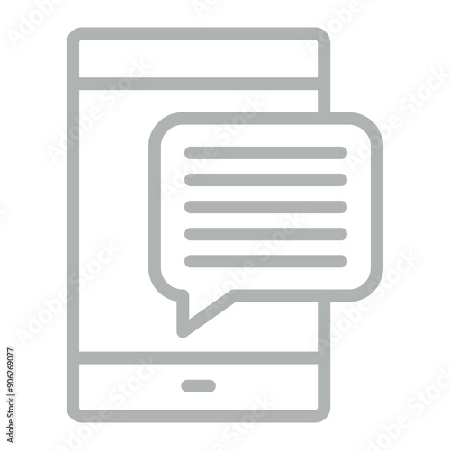 Messages Vector Line Grey Icon Design