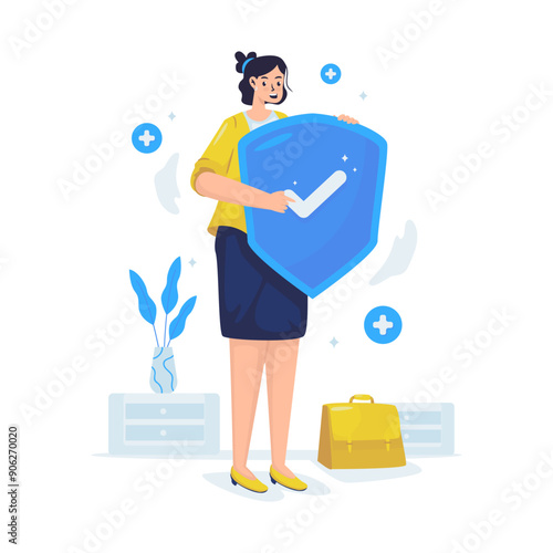 Life insurance protection vector illustration