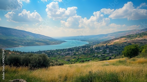 The landscape of Israel's Galilee in the summer.