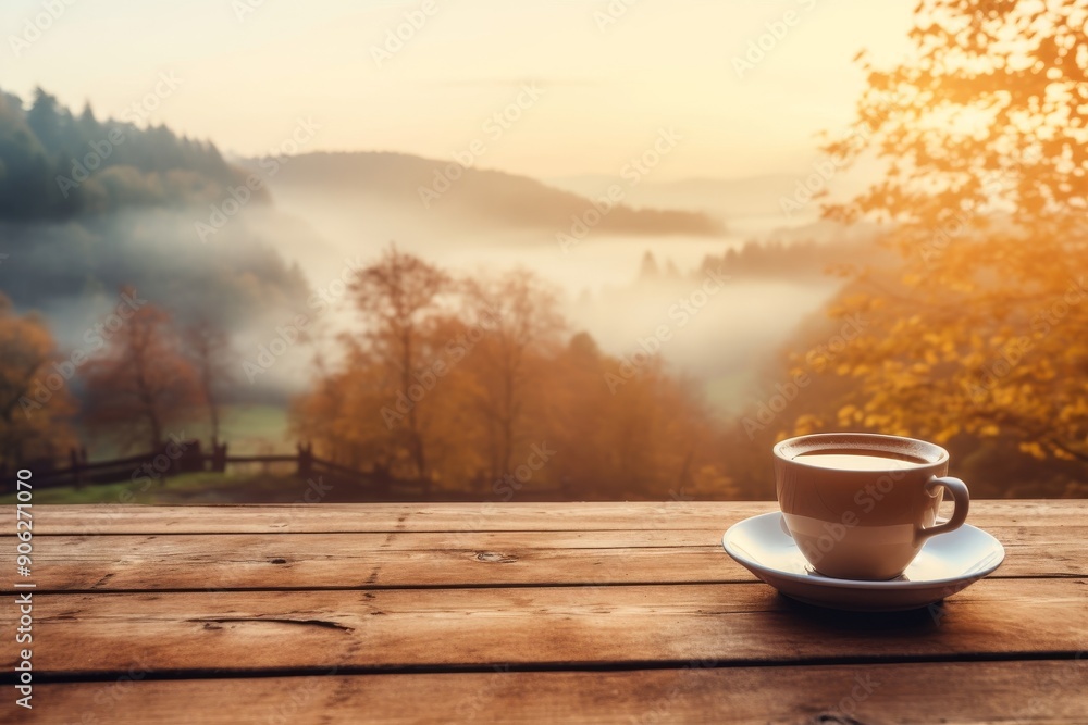 Morning coffee with mountain view.
Morning coffee with mountain view.
