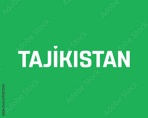 I love Tajikistan with National Flag, Vector illustration of I love Tajikistan with heart on white background, 9th September, Heart Icon, National Flag of Tajikistan, Editable Vector Design