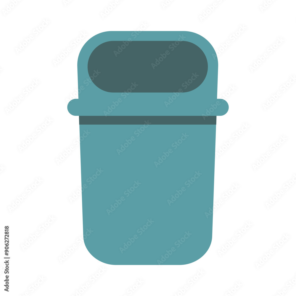 Blue Plastic Trash Bin With Removable Lid Icon Blue Plastic Trash Bin With Removable Lid Icon