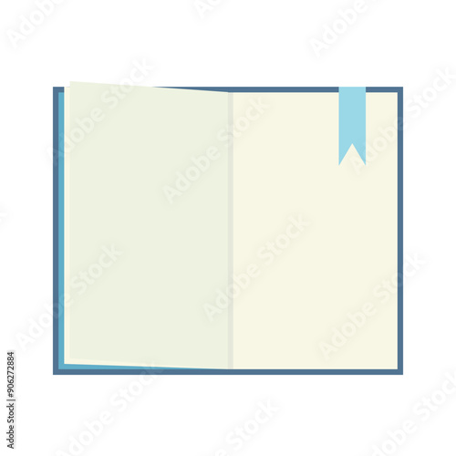 Open Hard Cover Book With Blue Bookmark Icon