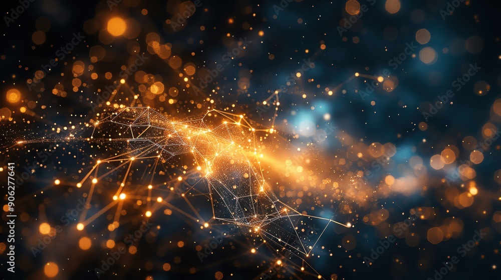 Obraz premium Stock photo of a constellation close-up, stars connected by imaginary lines to form ancient symbols, blending astronomy with mythology