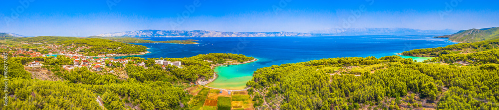 Panorama of splendid Jelsa region landscape, croatian travel destination in Europe. Panorama of splendid Jelsa region landscape, croatian travel destination in Europe.