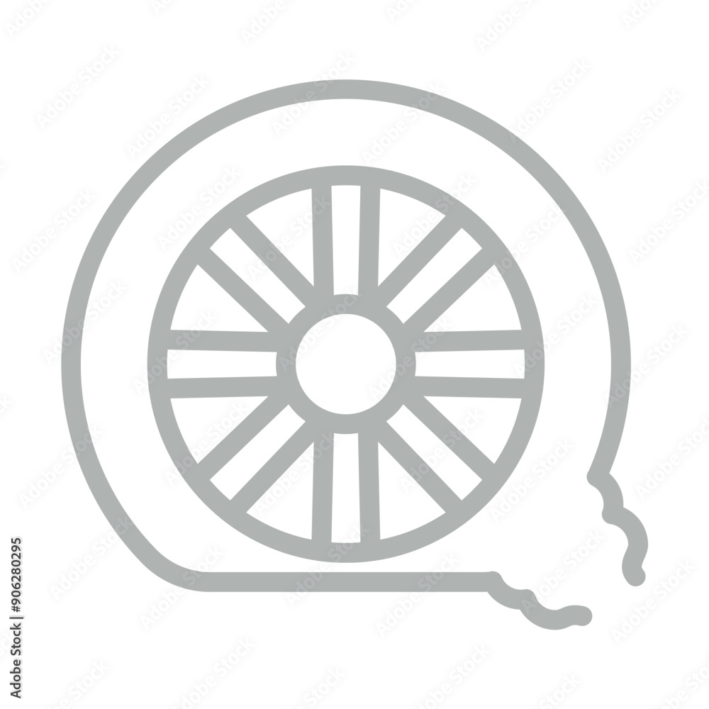 Wornout Tires Vector Line Grey Icon Design Wornout Tires Vector Line Grey Icon Design