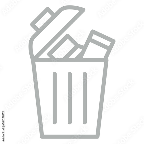 EWaste Recycling Vector Line Grey Icon Design