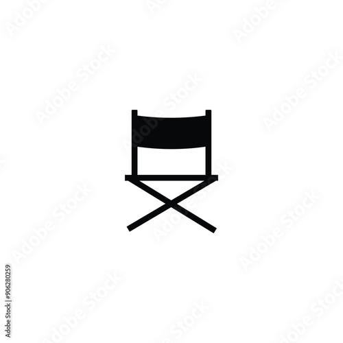 Director's chair, black vector icon, in isolated white background