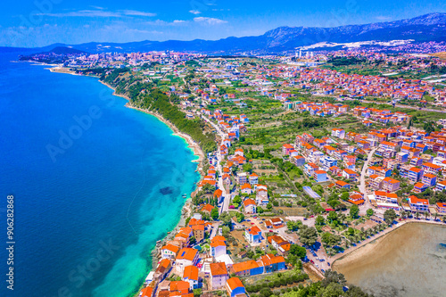 view of the coastline in Croatia, Dalmatia region, Split city seascape photo