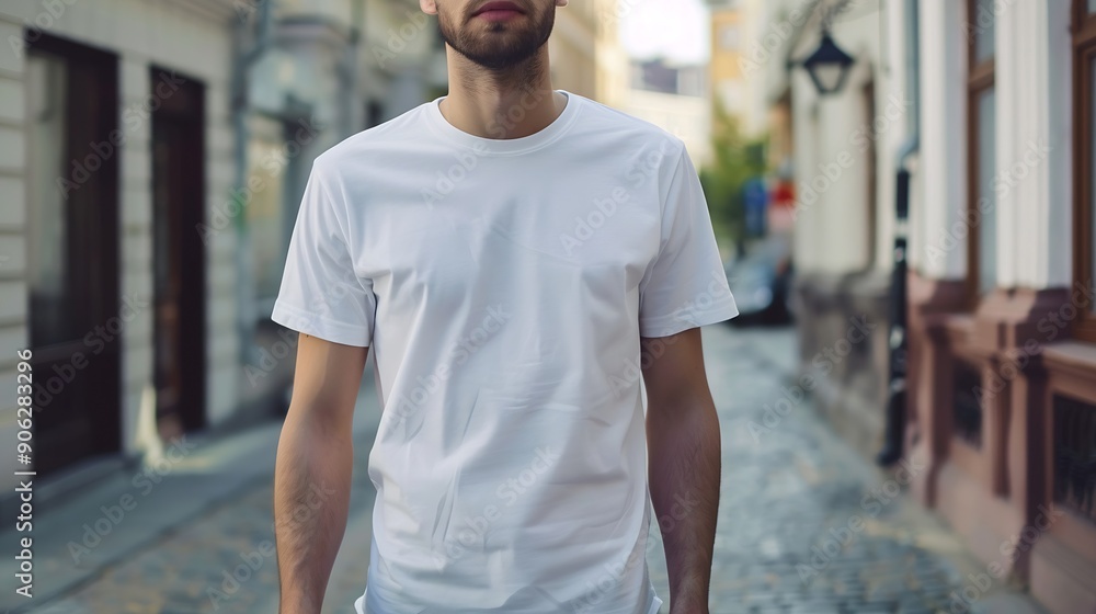 White Tshirt mock up front and back view Male model wearing plain white tshirt mockup Tshirt design template Blank tshirt for printing : Generative AI White Tshirt mock up front and back view Male model wearing plain white tshirt mockup Tshirt design template Blank tshirt for printing : Generative AI