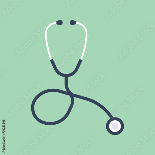 Stethoscope, Medical equipment, Vector Flat Illustration Design