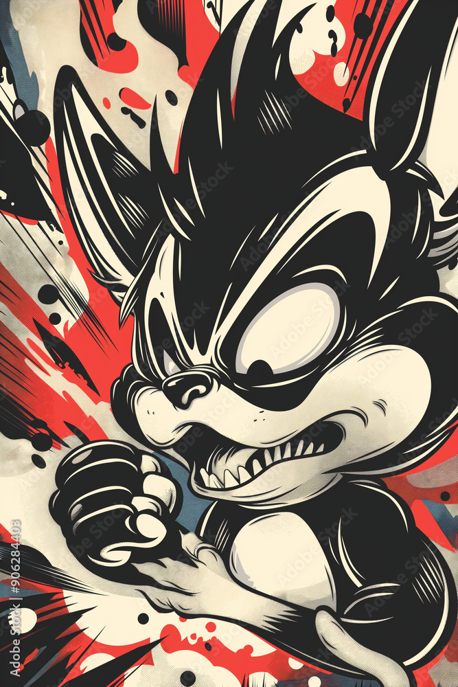 Obraz premium comic styled skunk