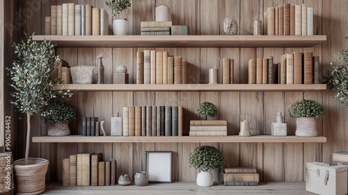 Business Zoom Background, professional office setting with bookshelves