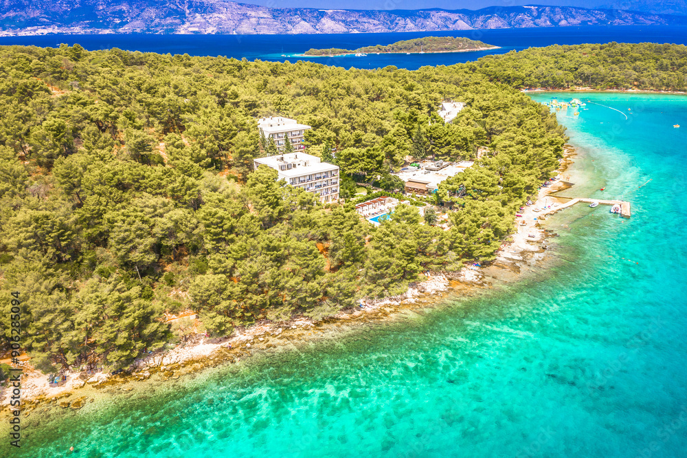 Scenic view at tourist resort Vrboska in Croatia, Island Hvar landscape Scenic view at tourist resort Vrboska in Croatia, Island Hvar landscape