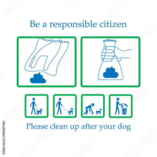 Please clean up after your dog sign icon